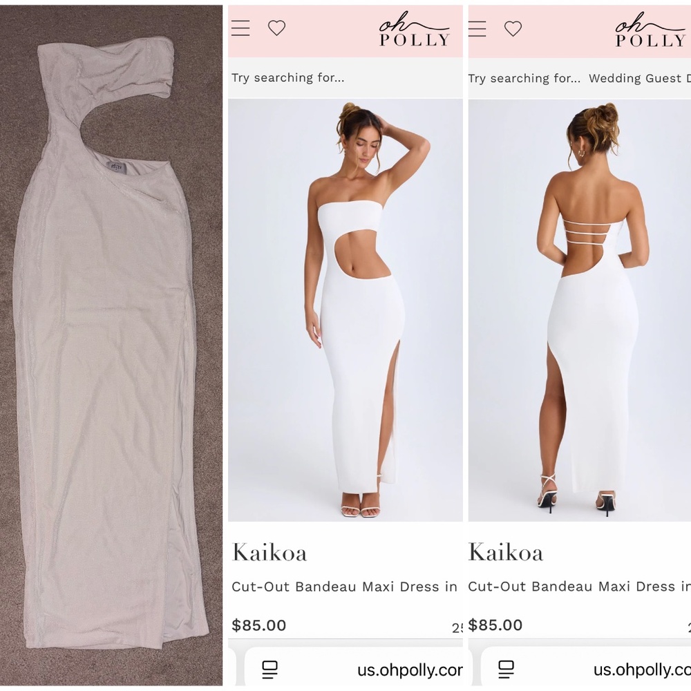 Oh Polly Cut-out Bandeau Maxi Dress